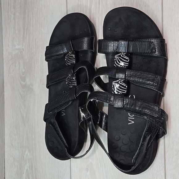 Vionic Women Amber Leather Sandals shoes flats sz 8 - Picture 3 of 12